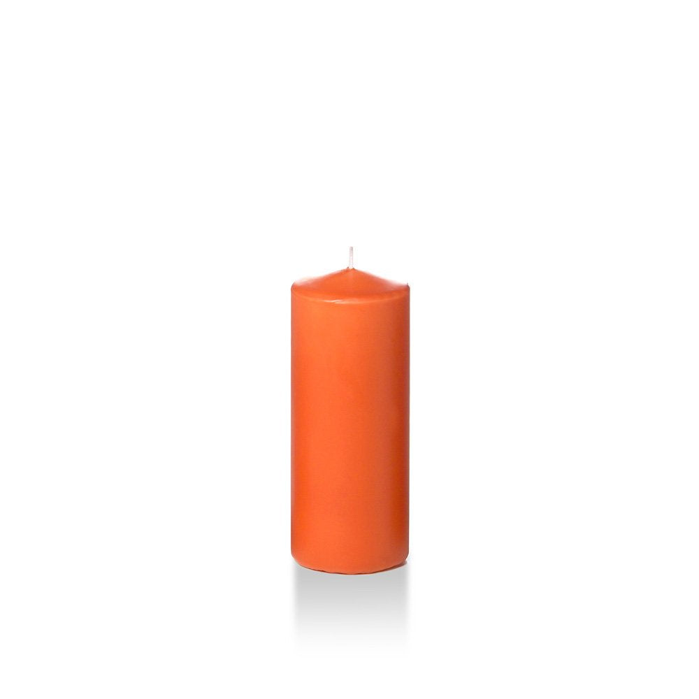yummi 2.25" x 5" Bright Orange Slim Round Pillar Candles - 4 per Pack