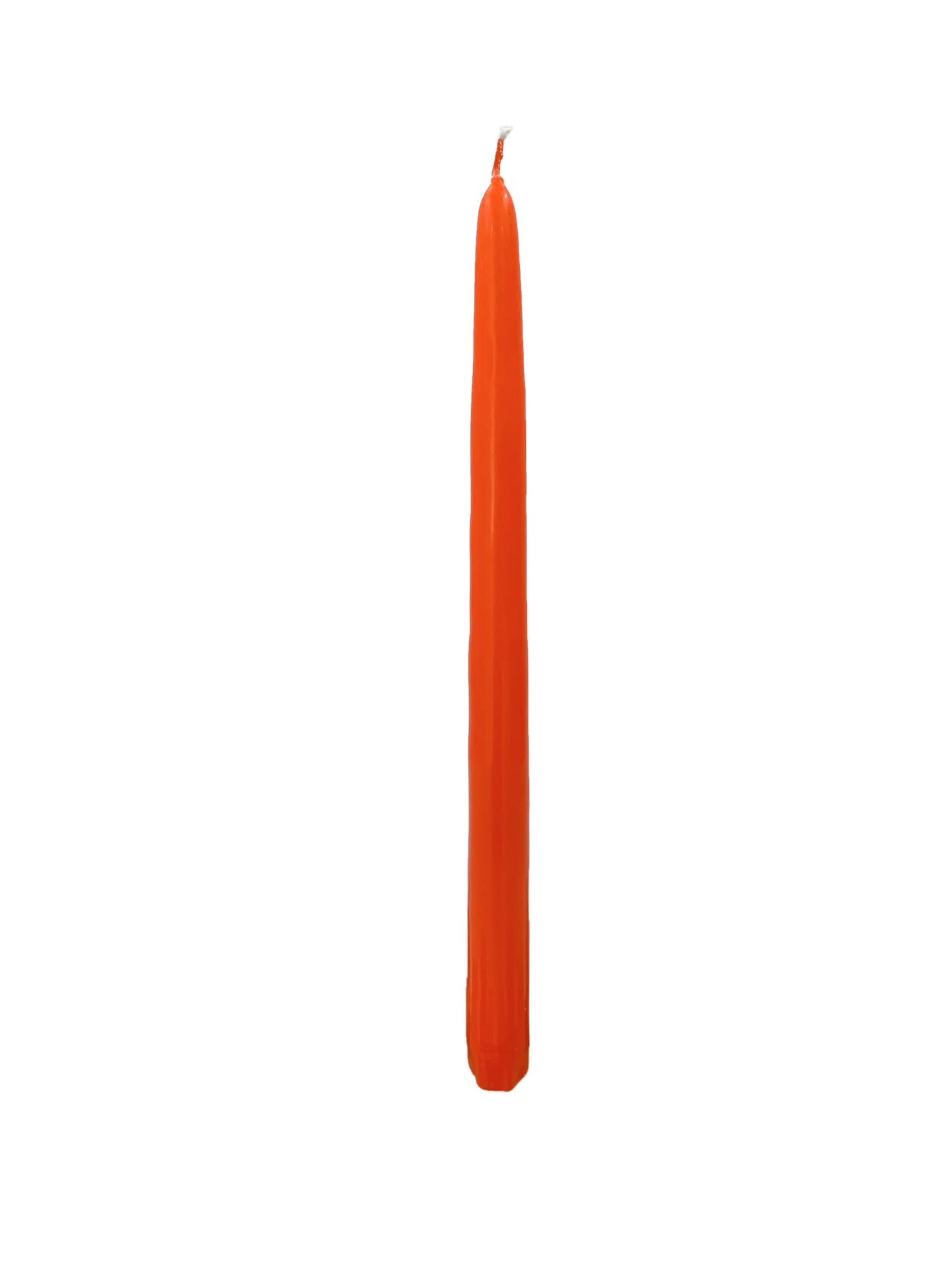 D'light Online Elegant Unscented 12" Orange Taper Candles Premium Quality Hand-Dipped Tapered Candles, Dripless and Smokeless - Set of 12 Individually Wrapped (12 Inch, Orange)