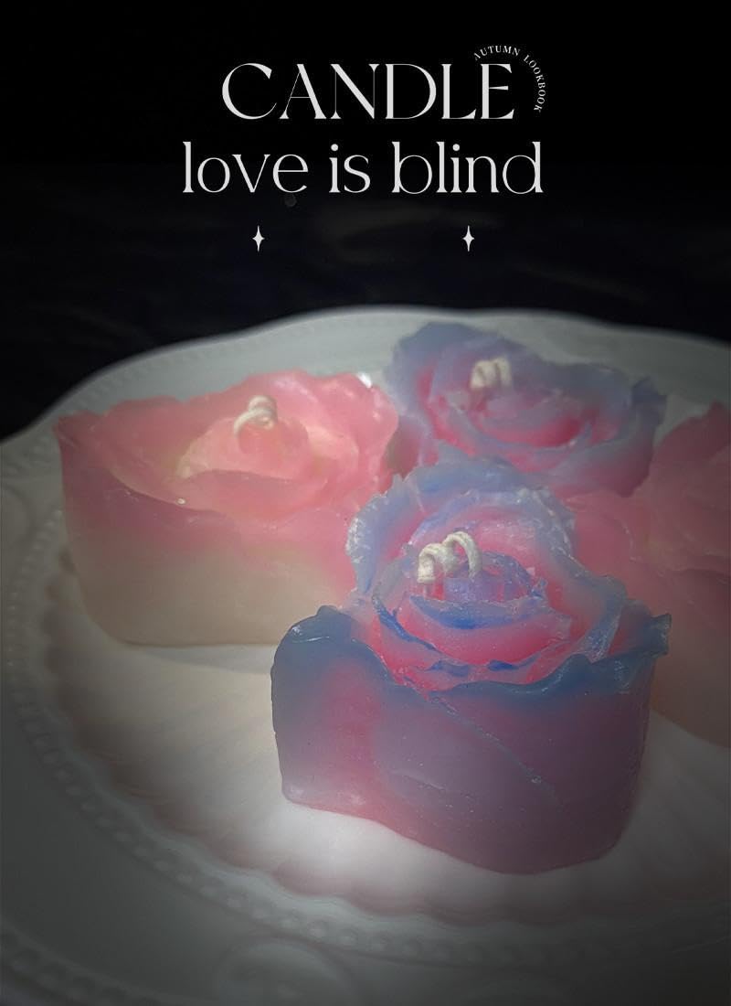 Glow in The Dark Heart Shaped Flower Candle,Low Temperature Body Safe Candle,40 Degrees Peony Flower Rose Scented Aromatherapy Drip Wax,Adult Couple Dating Play Wax (Pink White Luminous)