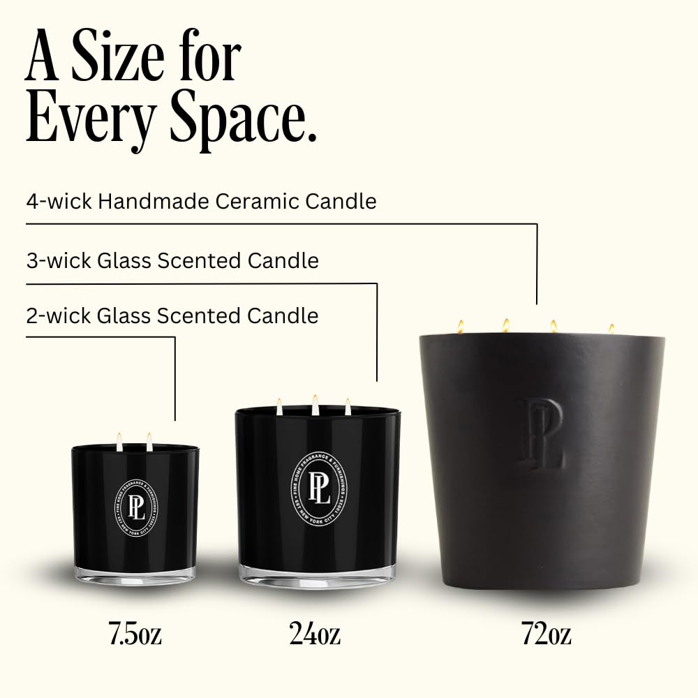 Preston Lane Luxury 2-Wick Scented Candle, Terrace View, 7.5 oz Hand-Poured in USA | Long Burn Time (20–30 Hrs), Vegan Soy Wax Blend, Decorative Glass Vessel, Fine Italian Fragrance