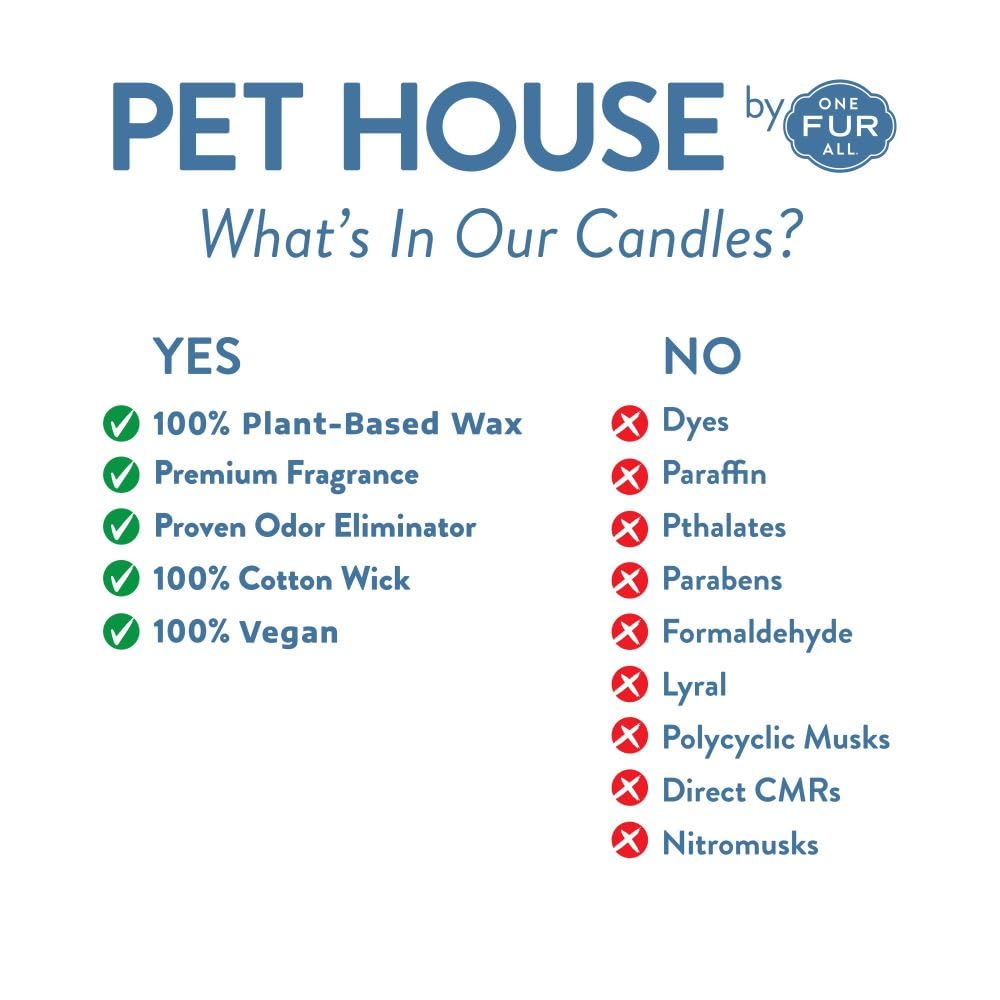 Pet House Mini Candles for Pet Odor Made with Natural Soy Wax, Plant Based, Dog and Cat Friendly Scented Candles, Fresh Cut Roses Pack of 3