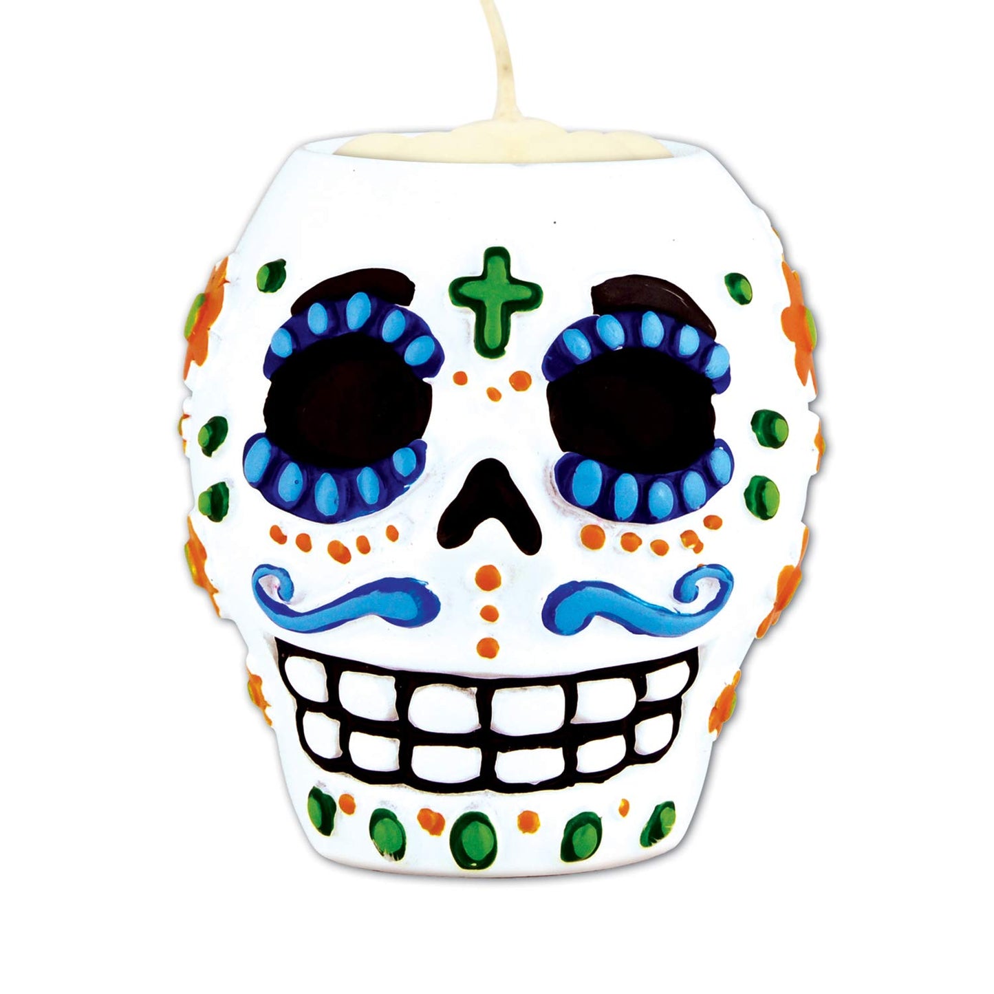 Day Of The Dead Male Tea Light Holder (tea light not included) Party Accessory (1 count) (1/Pkg)