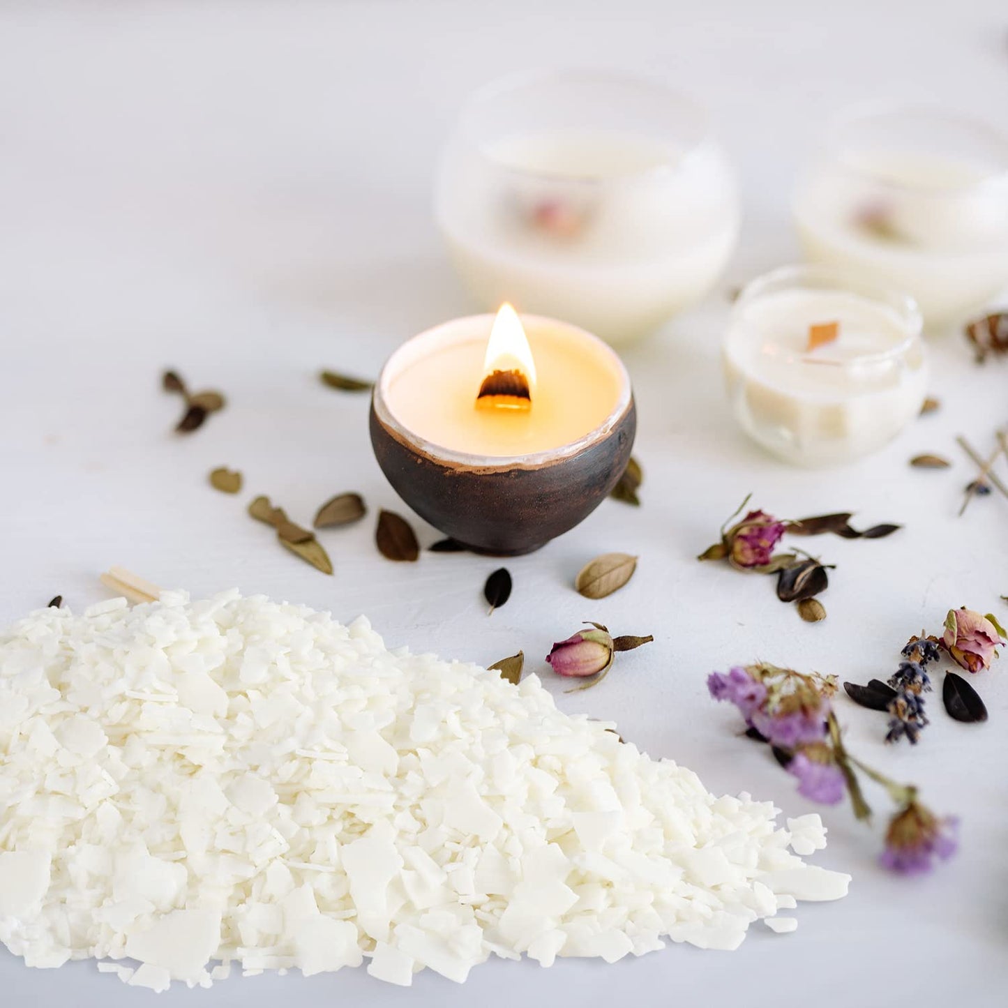 CLTNIKET Candle Making Soy Wax-2 lb Bag(32oz)-Pure Nature DIY Soy Wax Flakes