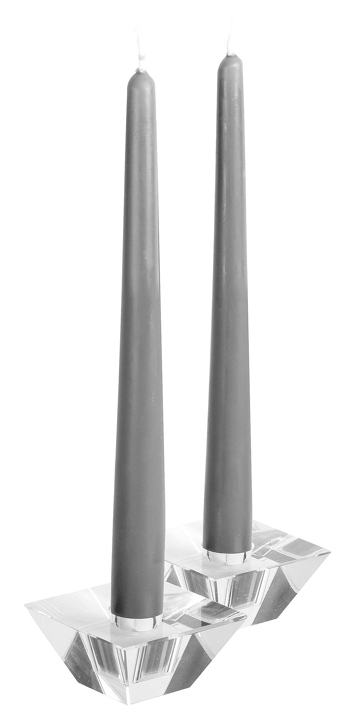 Hyoola Tall Taper Candles - 12 Inch Dark Grey Dripless, Unscented Dinner Candle - Paraffin Wax with Cotton Wicks - 10 Hour Burn Time (Pack of 12)