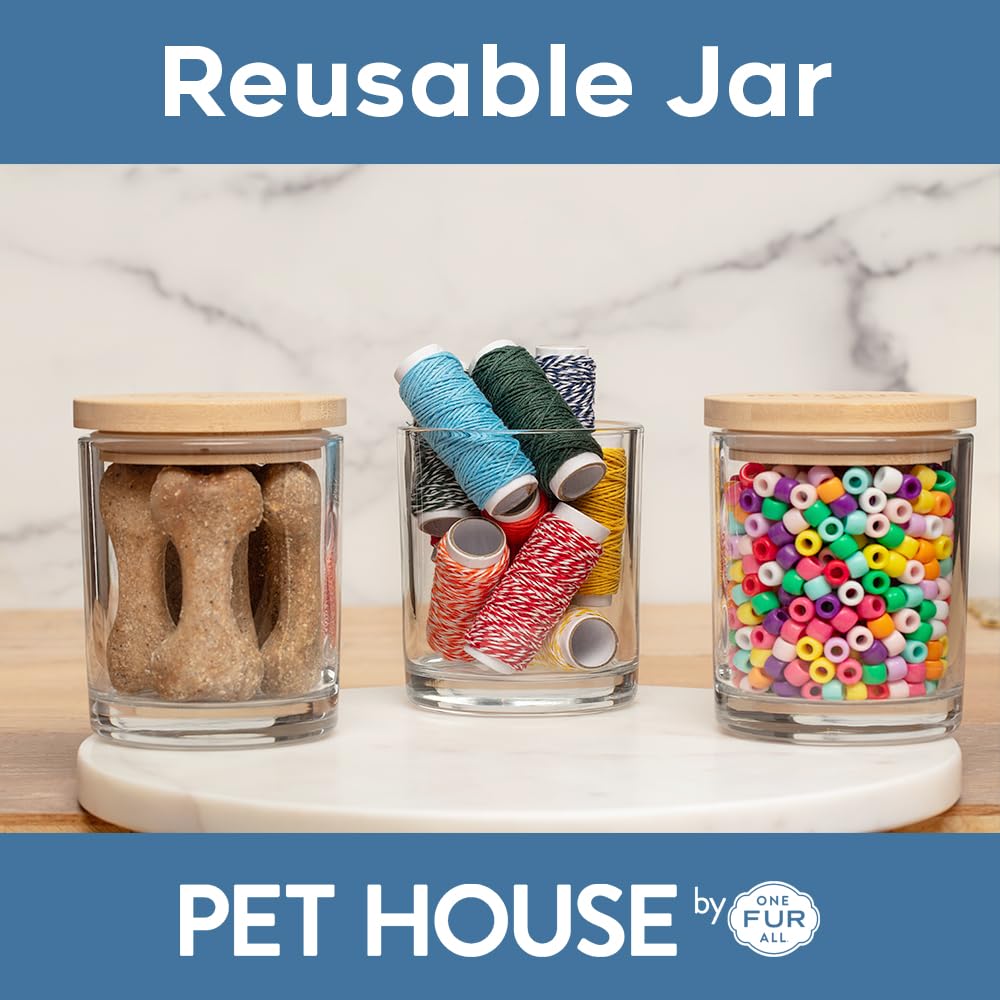 Pet House Candles, Plant-Based Pet Candle Clean Burning, 60 Hour Burn Time with a Natural Fiber Wick - Bamboo Watermint