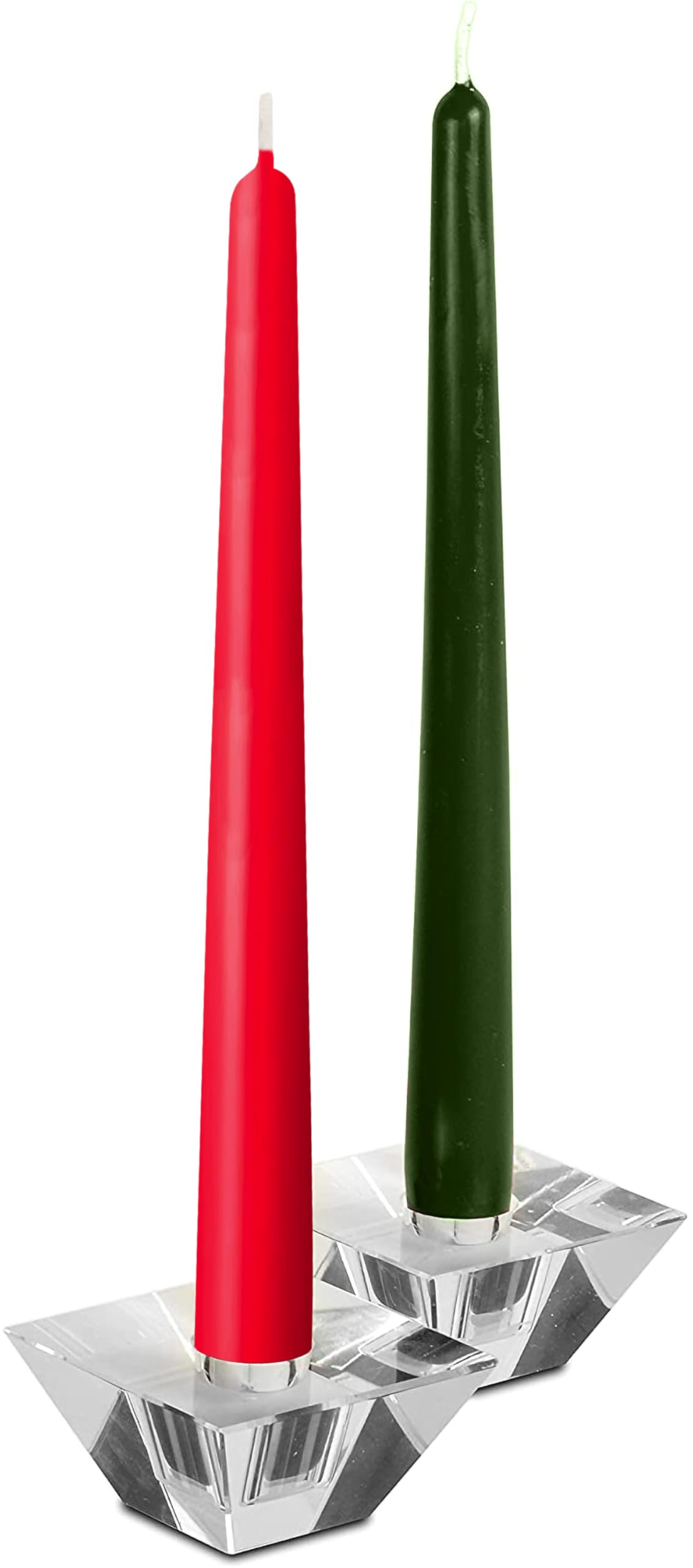 Hyoola Christmas Candles - Green and Red Taper Candles 10 Inch Dripless - 4 Pack Unscented Holiday Candles - European Made
