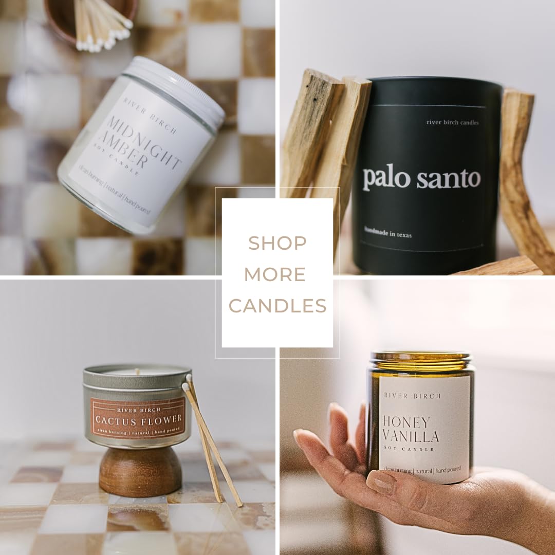 River Birch Candles Honey Vanilla Scented Candle | Premium, All-Natural, Non-Toxic, Soy Wax | 8 oz. Silver Travel Tin | Cozy Relaxing Gifts for Home