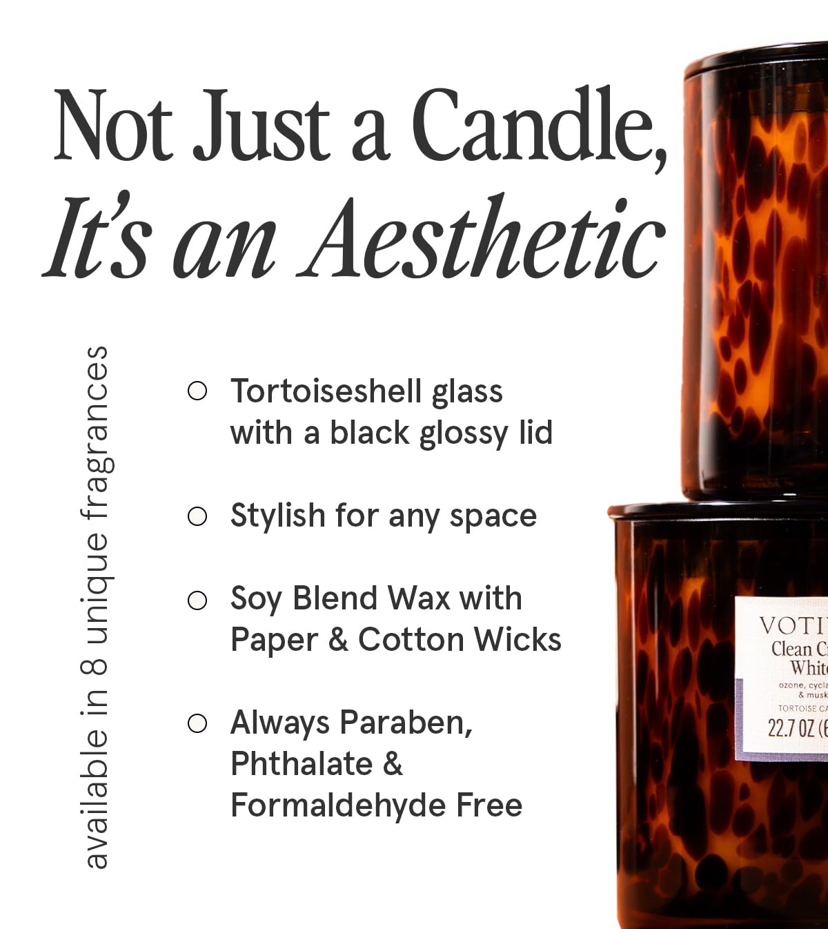 Votivo Teak Tortoise Scented Candle | 22.7 oz Soy Wax Blend | Woody Outdoors Scent | Decorative Home Decor Tortoiseshell Pattern | 100 Hour Burn Time