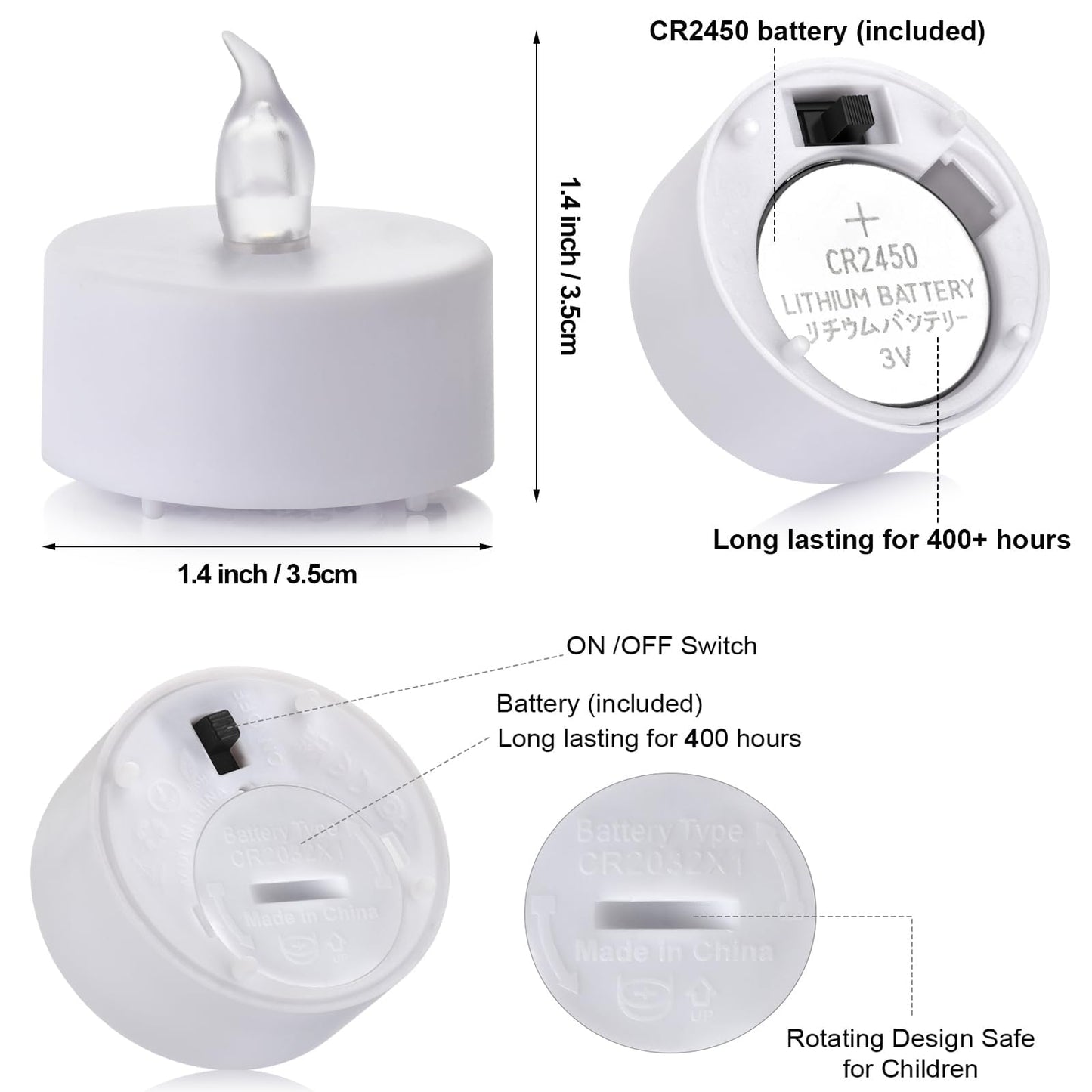 24Pack LED Tea Light Remote Control Battery Operated Flameless Candles Realistic and Bright Flickering Long Lasting 400 Hours Electric Candles for Christmas Home Party Wedding Decor (Warmyellow)