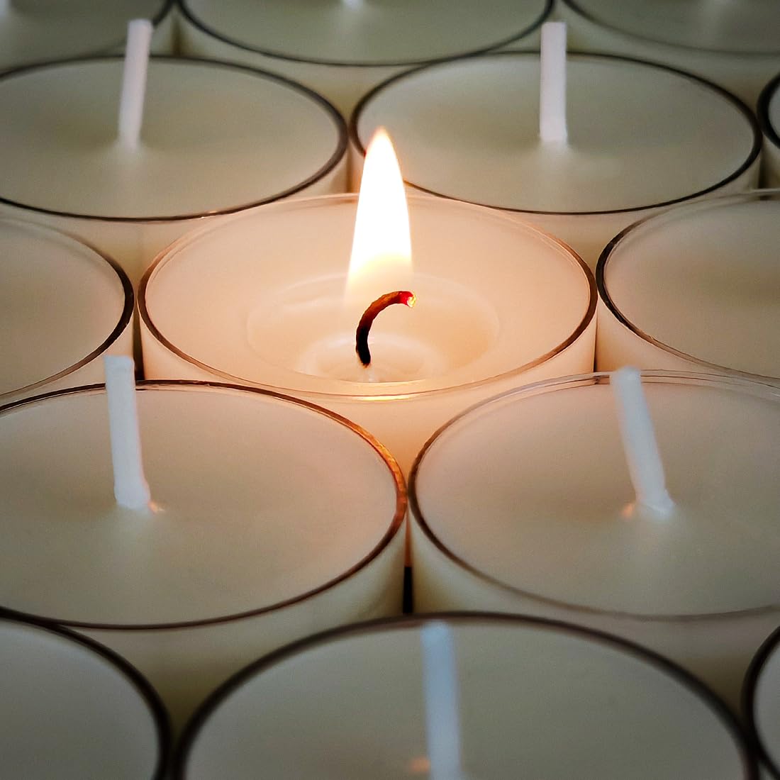 16PCS Pure White Beeswax Tealight Candles, Natural Scent, Clear Cup