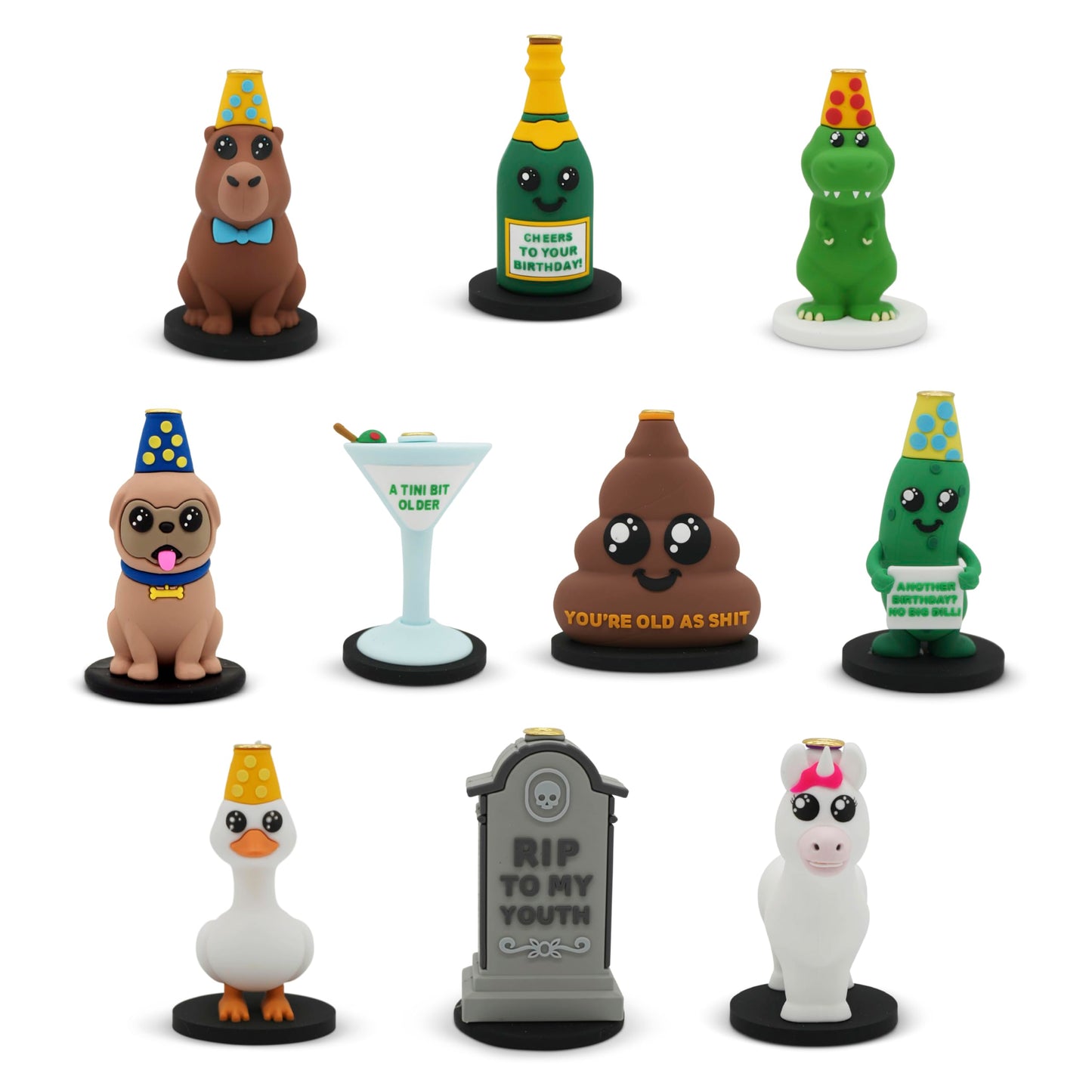 GOOFBALLS Funny Birthday Candle Holder – Humorous Party Decoration & Gag Gift – Quirky Cake Topper for Adults & Friends - Old as Shit