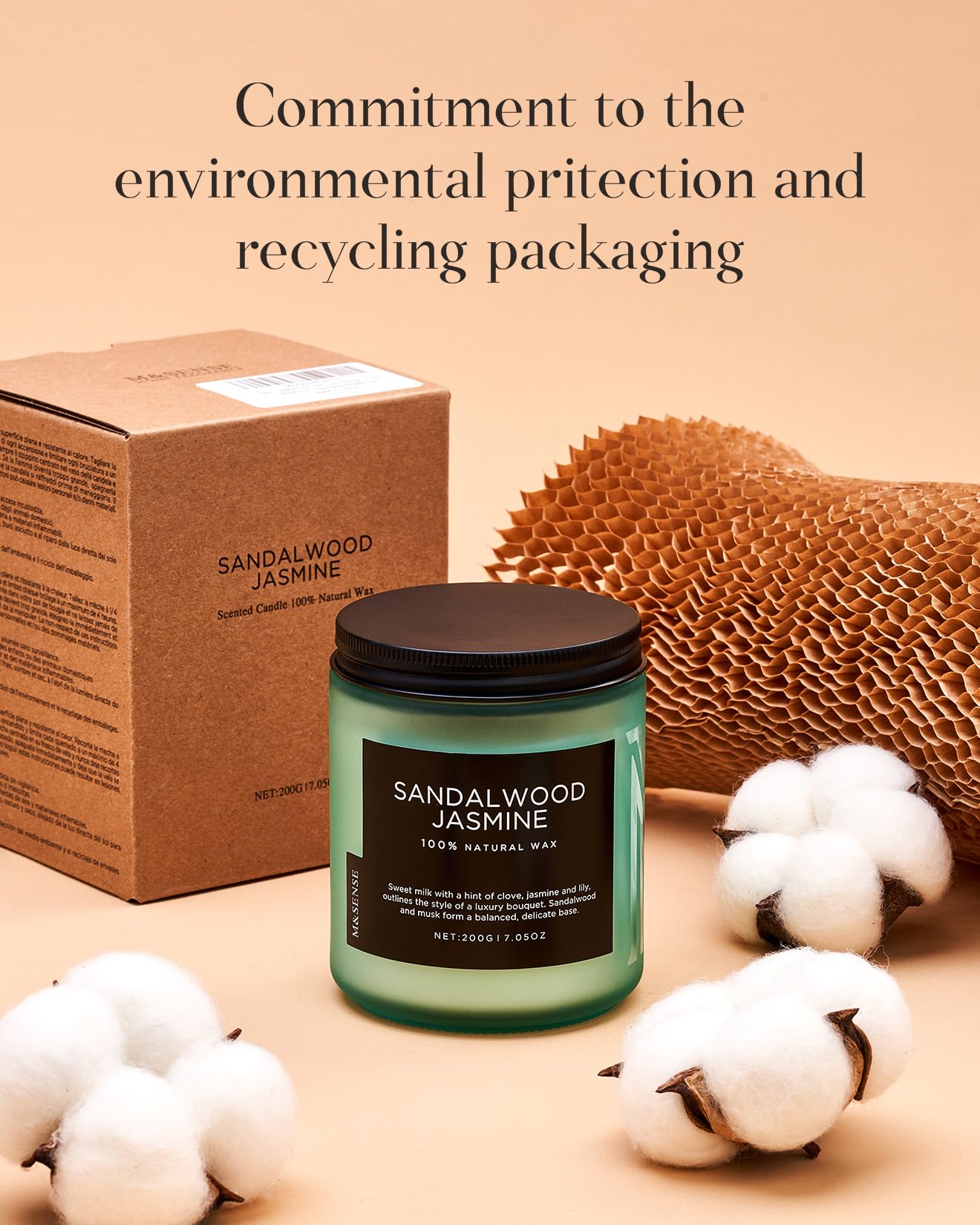 M&SENSE Oceanic Breeze Home Scented Candles, 7.05oz Natural Soy Wax, 50-Hour Slow Burning, Non Toxic Organic Candle, Aromatherapy Fragrance for Stress Relief, Housewarming Gifts for Women/Men
