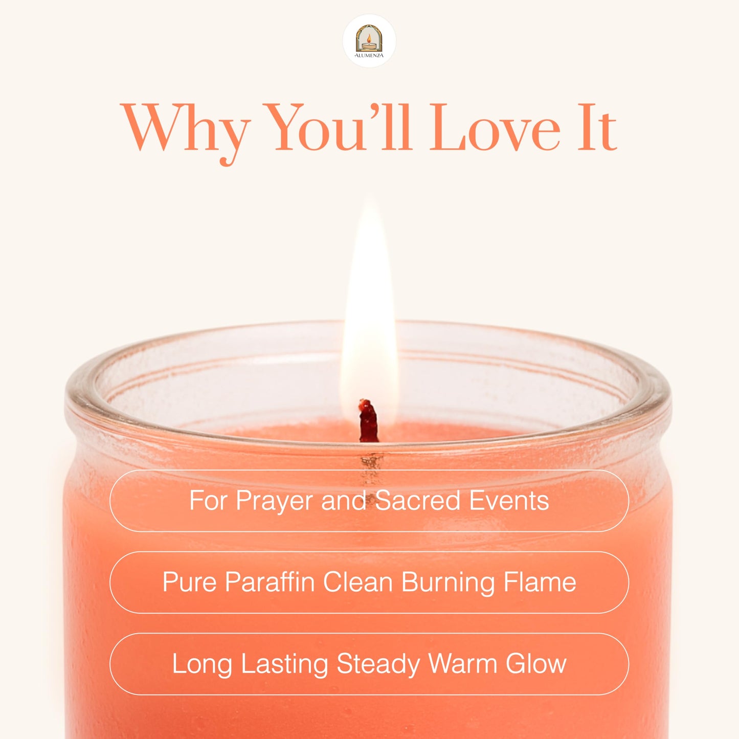 Alumenza 6 Pack Divino Níno Jesus Candle in Glass Jar 90 Hours – Paraffin Wax, Clean Burning Unscented | Large & Tall Devotional Prayer Pillar Candles for Home, Memorial, Rituals