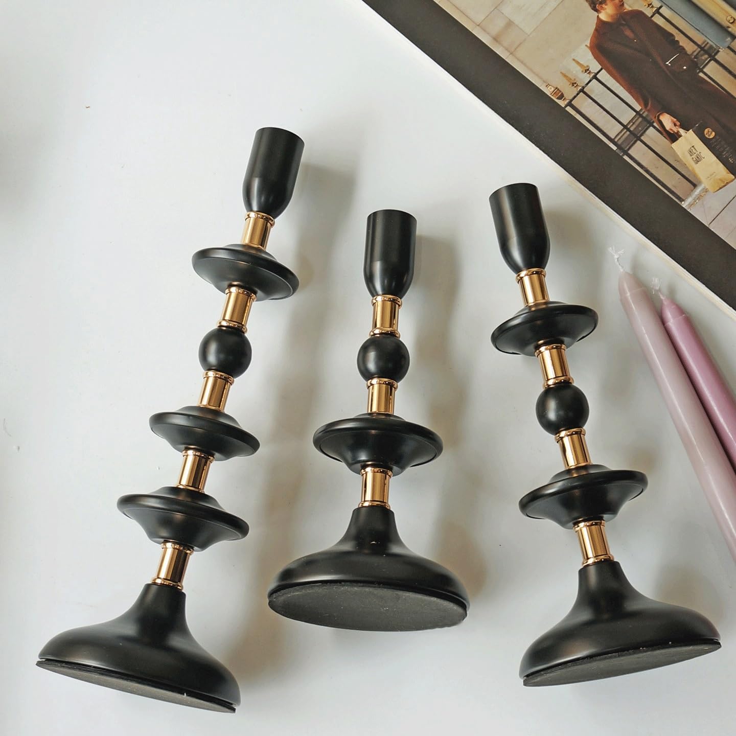 Candlestick Holders Candlestick Iron Decorative Ornament Candle Pedestal Candle Holders for Dinner Room Table Candle Holders(Small)