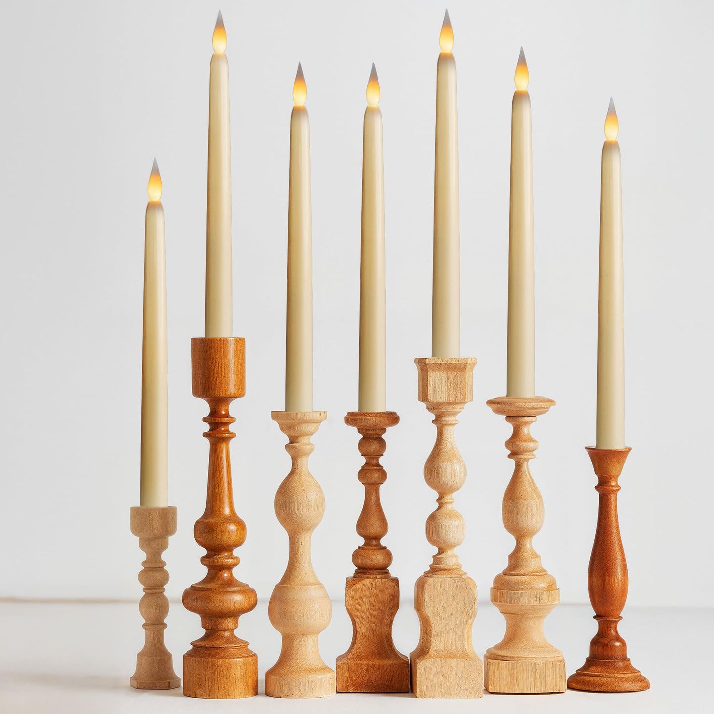WYZworks 36 Pack, 11" LED Flameless Ivory Taper Flickering Candles Lights, Clickable On/Off Button, Battery Operated Electric Long Tall Candlesticks for Holiday Christmas Candelabra Wedding Window