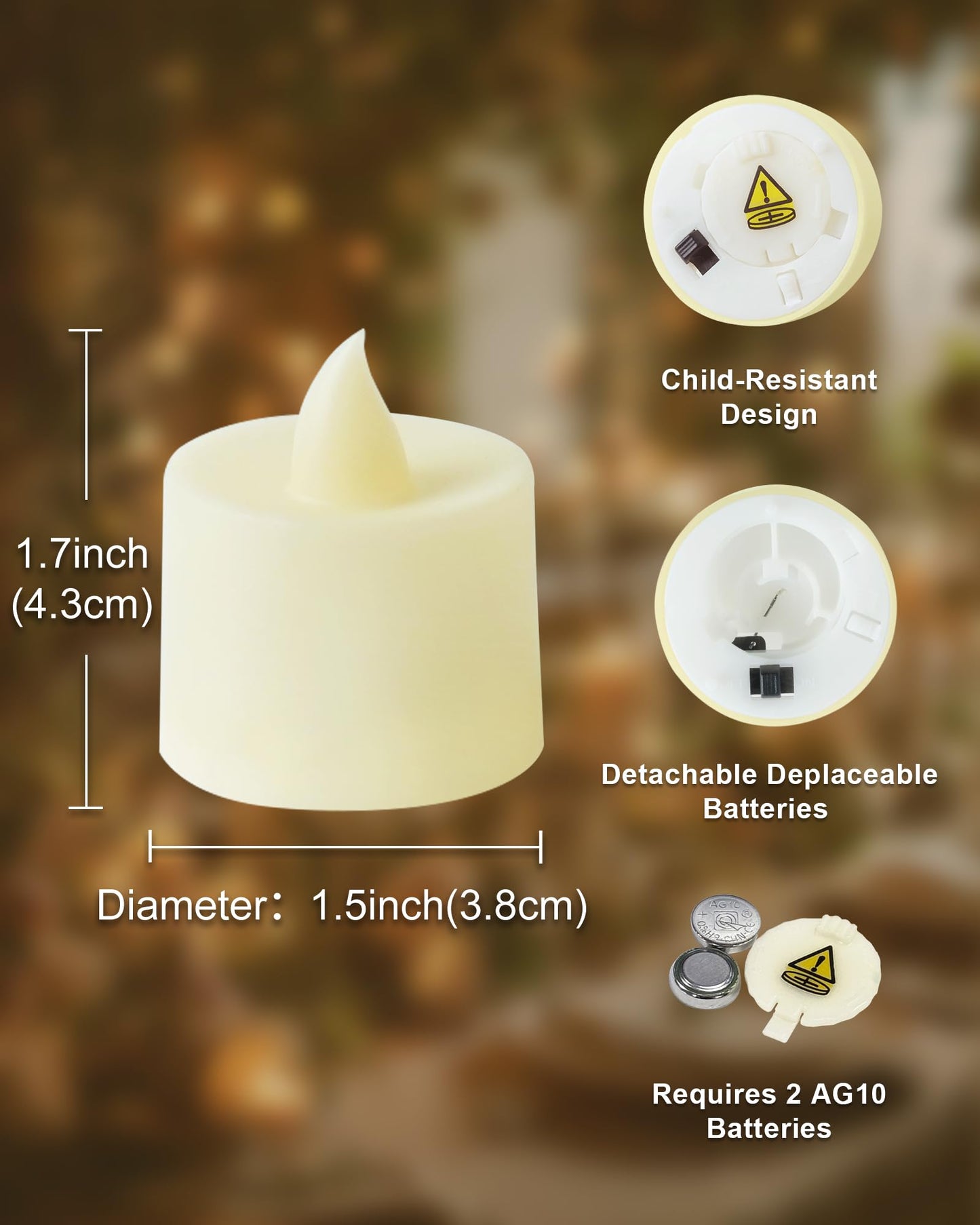 Amagic 150 Pack LED Tea lights, Flameless Votive Candles, Lasting Electric Fake Small Candles, Battery Operated Tealights Candles for Halloween, Christmas, Home Decor, Wedding, Party, Festival (Ivory)