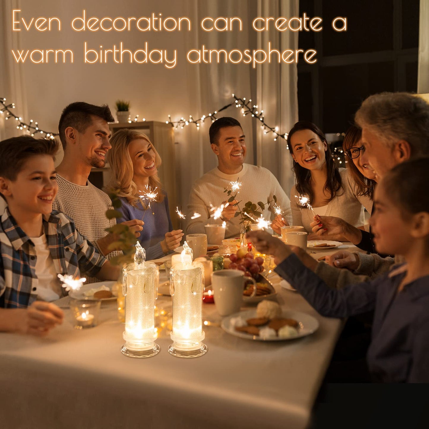 HAIDOLIANG 2 PCS LED Flameless Candles,Fake Candle, Battery Operated Candles/Battery Included for Valentine Bedroom Birthday Wedding Christmas Decorations Home Decor