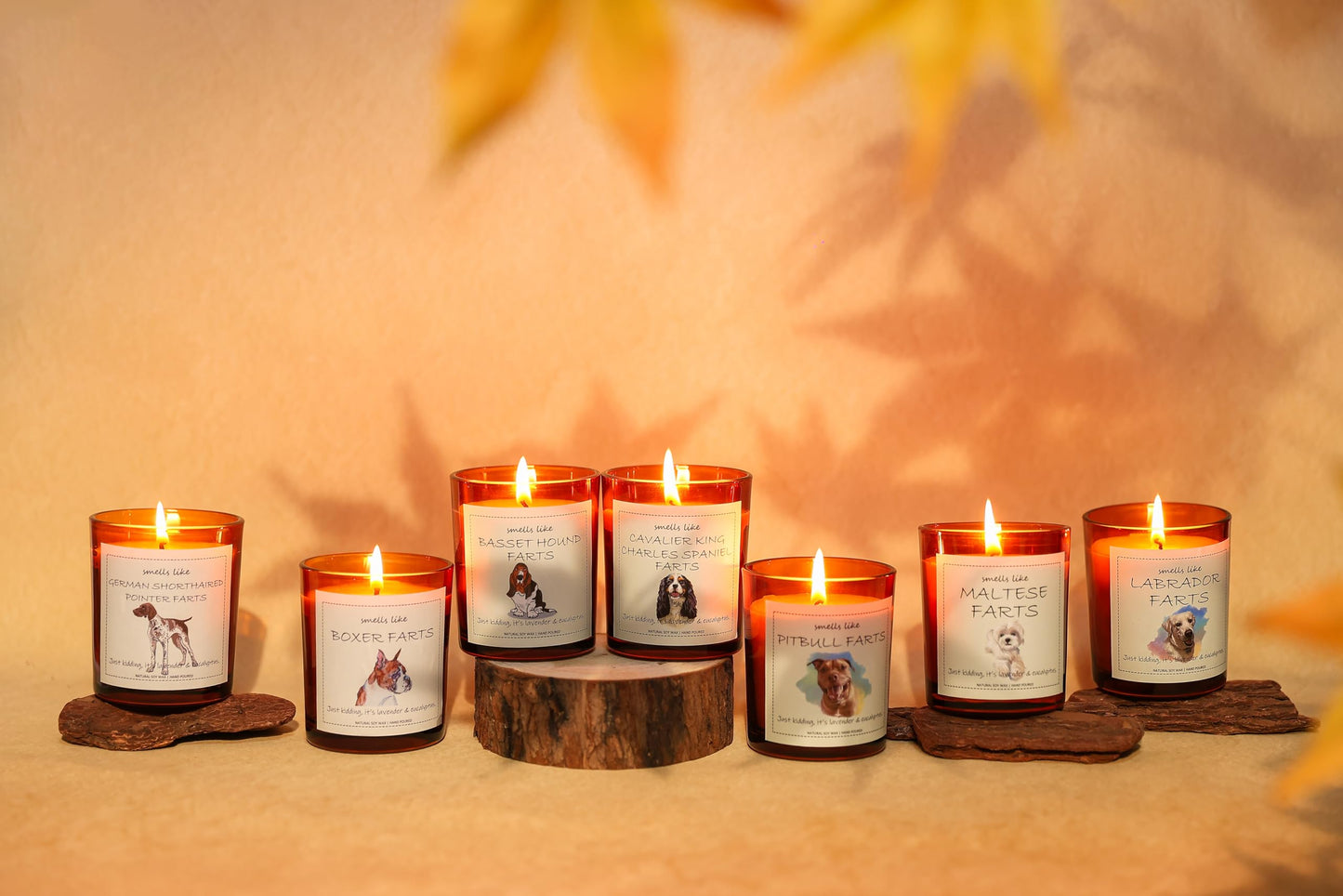 Basset Hound Gifts, Basset Hound Decor, Dog Mom Gifts, Dog Farts Candle - Lavender & Eucalyptus, Crafted by Natural Soy Wax & Natural Essential Oils