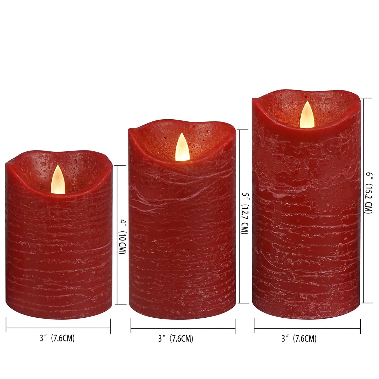 Real Wax Battery Operated Flameless Pillar Candle with Remote and Cycling Timer Realistic Flickering Electric Tall LED Light for Wedding Dinner Party Christmas Centerpiece Fireplace Decor 3 Pack Brown