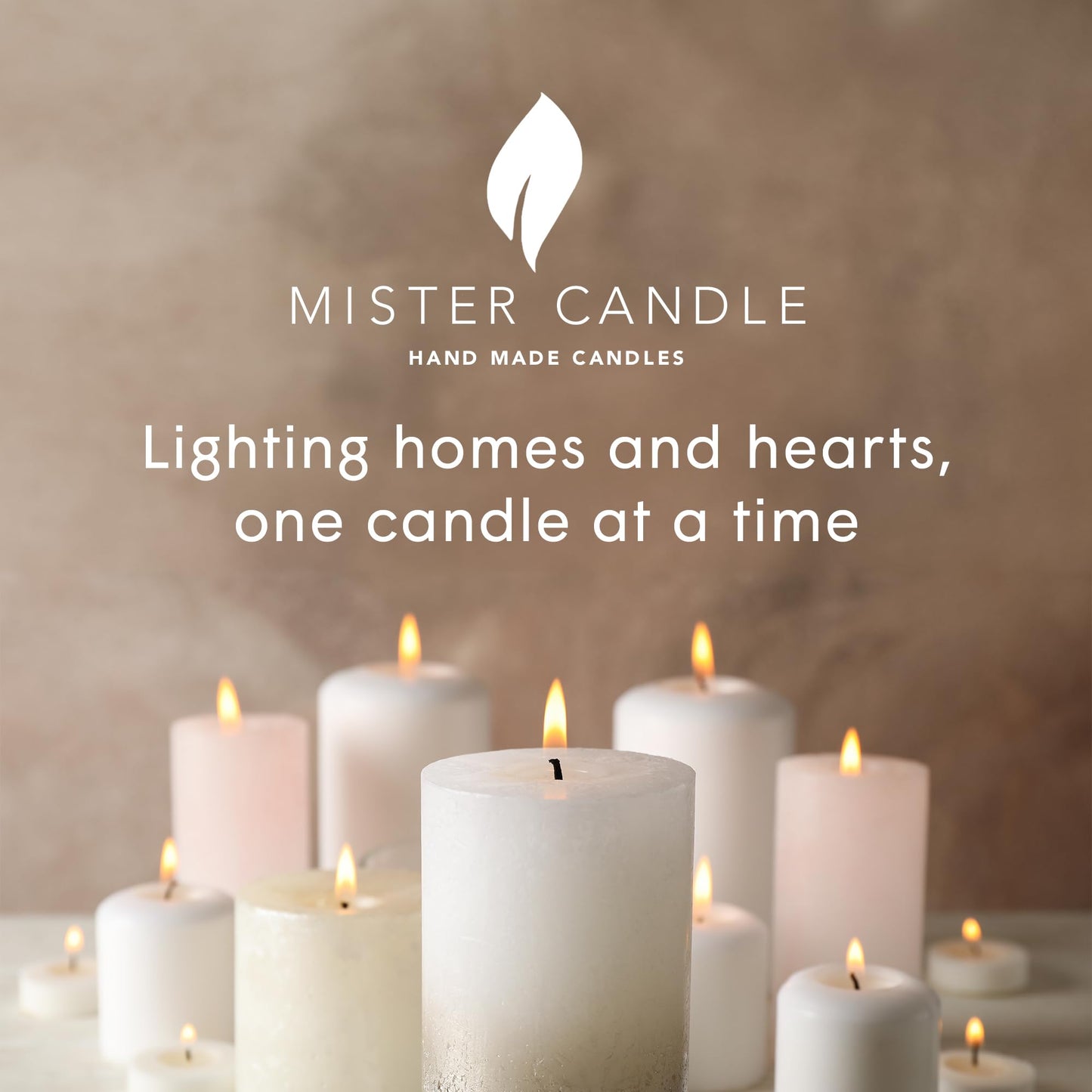 Mister Candle Citronella Candle, Ideal for Indoor & Outdoor Use, 4” x 6” Tall Pillar Candle, Hand Poured, Premium Wax & Dripless, 130 Hour Burn Time