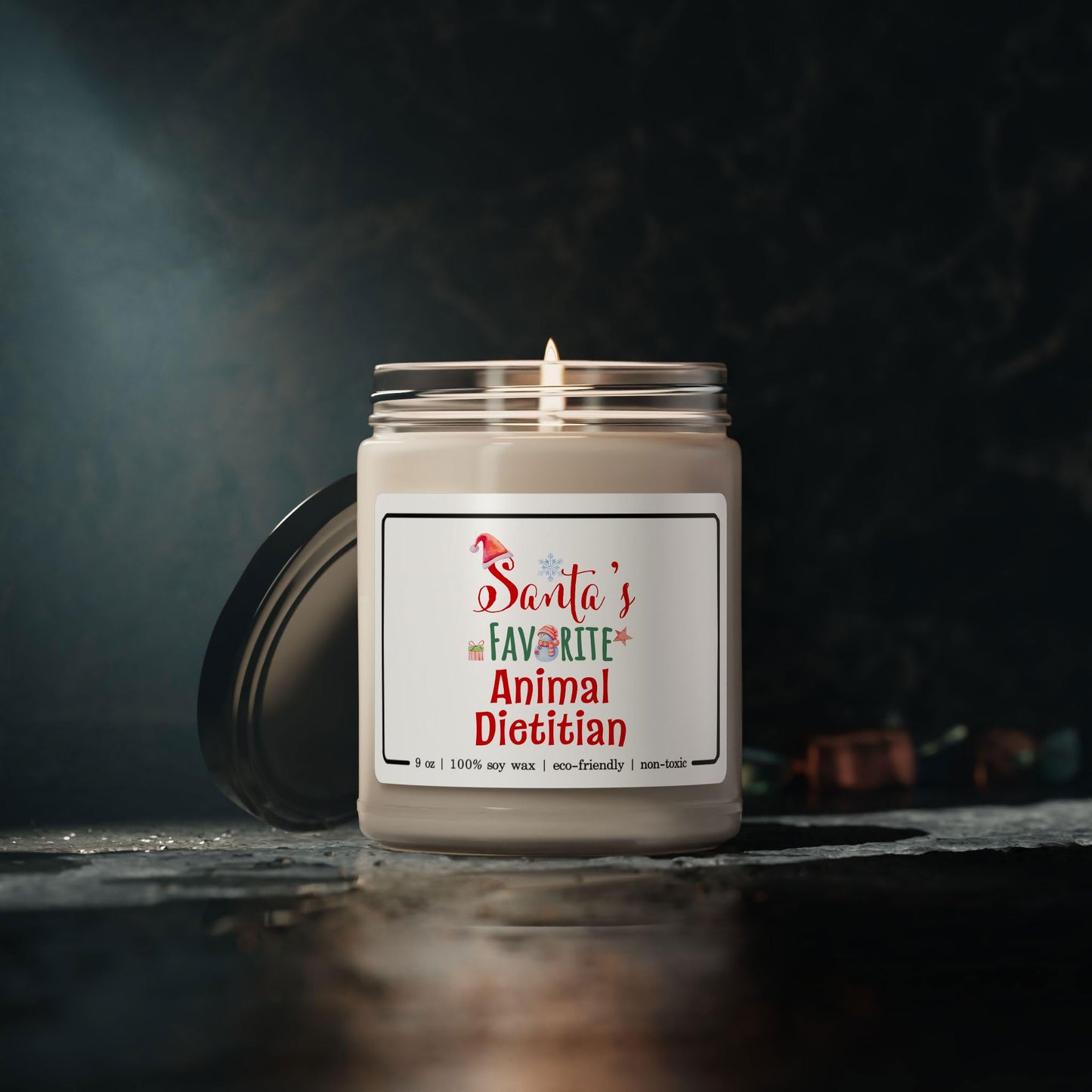 Santa's Favorite Animal Dietitian Candle - Christmas Gifts for Veterinary Nutritionist Staff Employee Boss Manager Party Decor - Xmas, New Year - 9oz Soy Wax Cinnamon Vanilla Scent