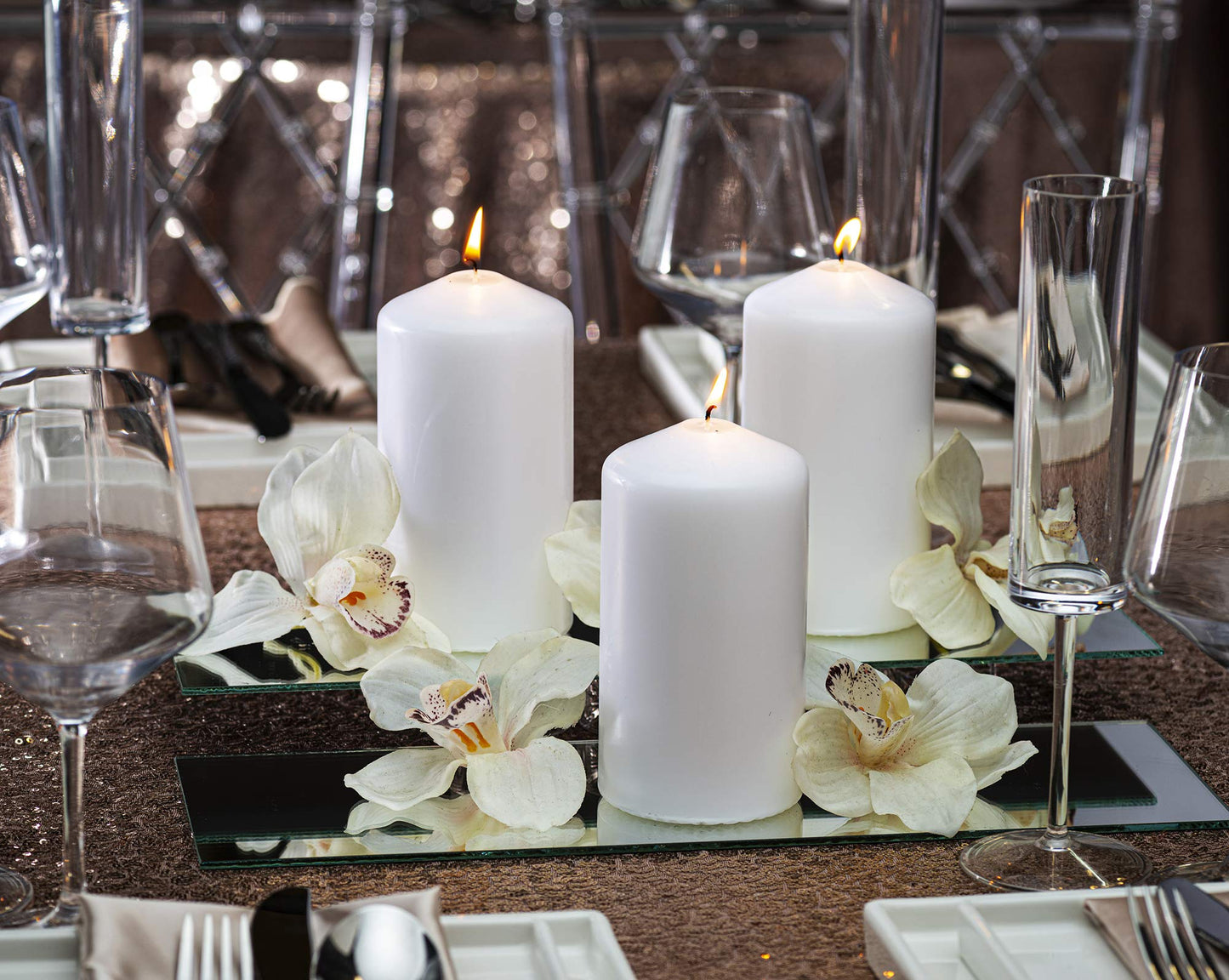 BOLSIUS 6 White Pillar Candles Bulk - 3x6 Inches Candle Set - 70+ Hours Clean Burning - No Palm Oil - 0% Animal Fat - Premium European Quality - Unscented Dripless Wedding Pillars
