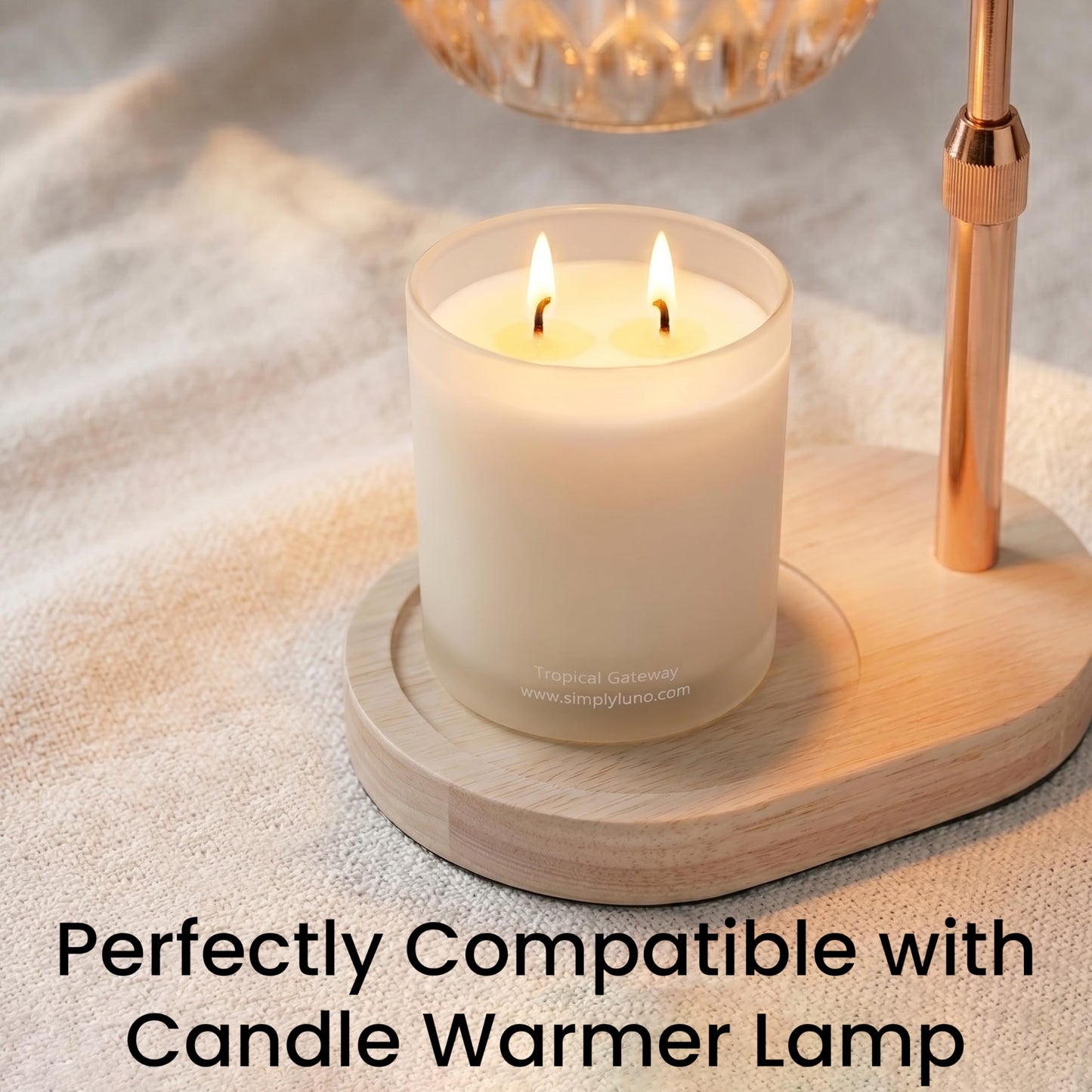 Tropical Getaway Coconut & Grapefruit Scented Candle | 14oz Soy Wax | 50+ Hour Long Lasting Burn | Reusable Glass Candle Jar with Bamboo Lid & Eco Friendly Gift Box |Luxury Scented Candle for Home
