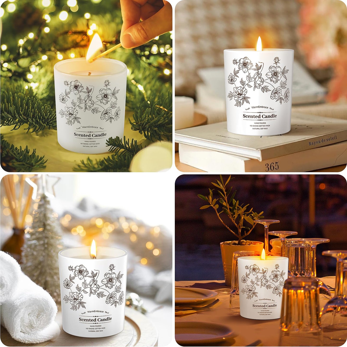 Deluxe Scented Candle for Women & Men, Vanilla Coconut Soy Wax Candle,11.5 Oz Jar Candle for Home, Scented-98 Hour Long Lasting Burning, Suitable Present for Thanksgiving, Christmas & Birthday