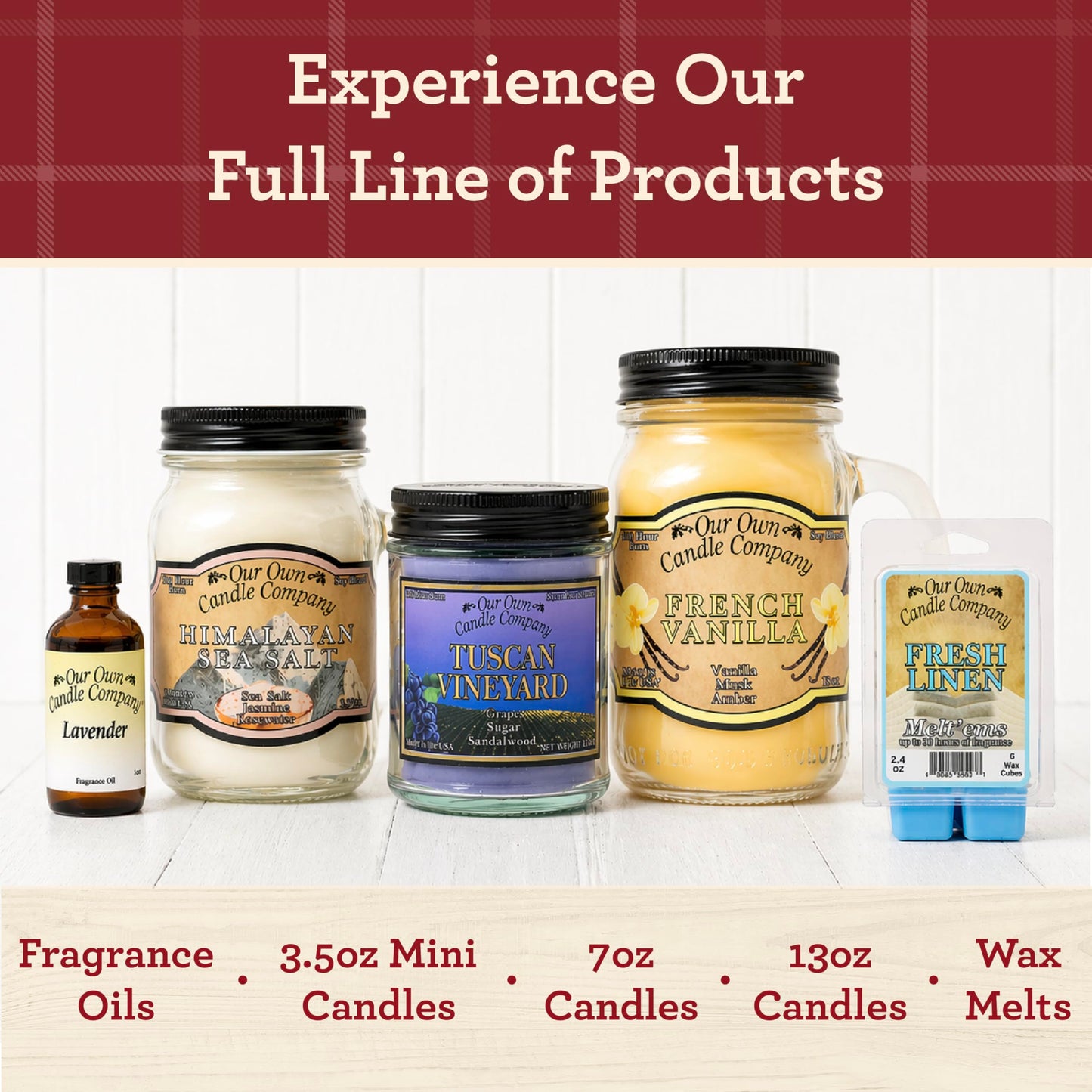 Our Own Candle Company, French Vanilla Scented Mason Jar Candle, 100 Hour Burn Time, 13 Ounces