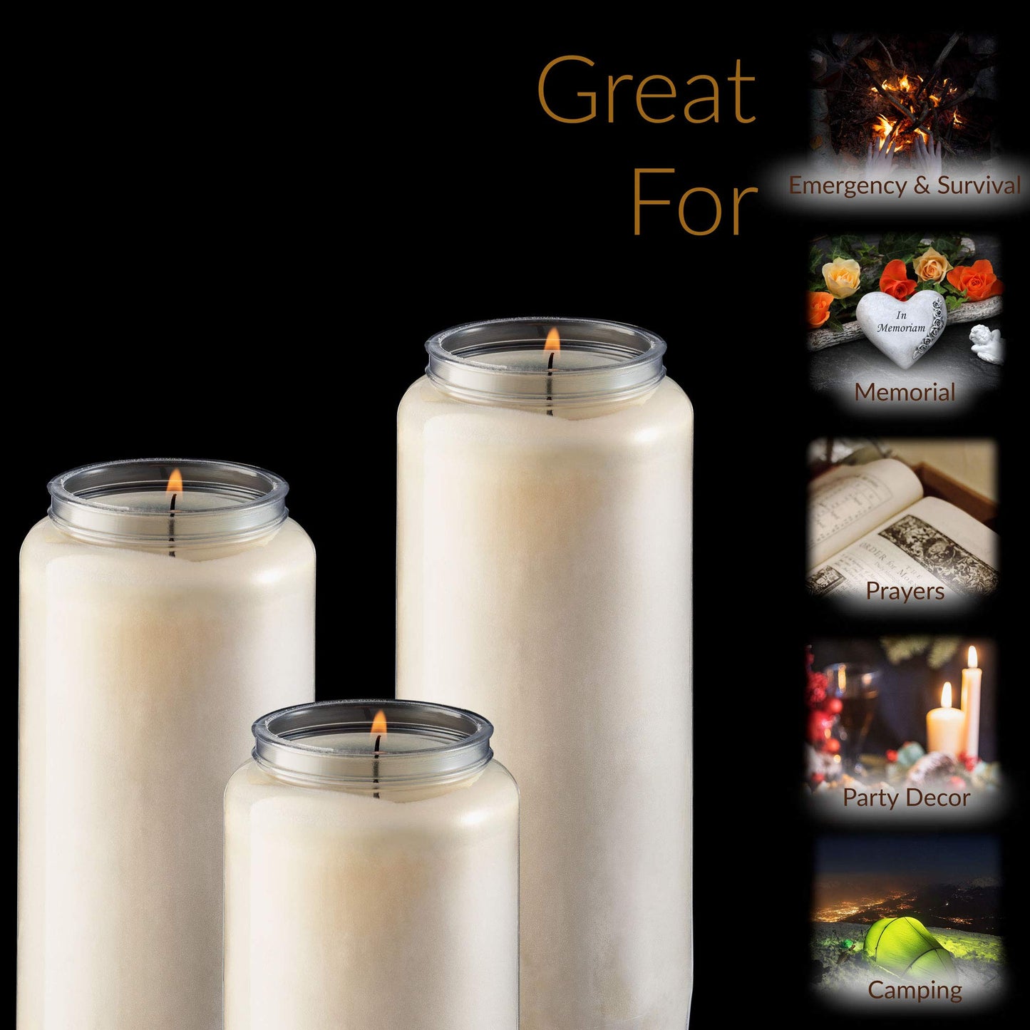 Rambue 9 Day Prayer Candles, 2 Pack - 7” White Memorial Candle for Shiva, Religious, Party, Emergency Candles - Long Burning Vegetable Wax in Plastic Jars