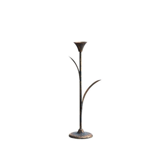Candlestick Holders Retro Old Wrought Iron Candlestick Ornaments for Coffee Shops, Hotels, Dining Tables Candle Holders(Small)