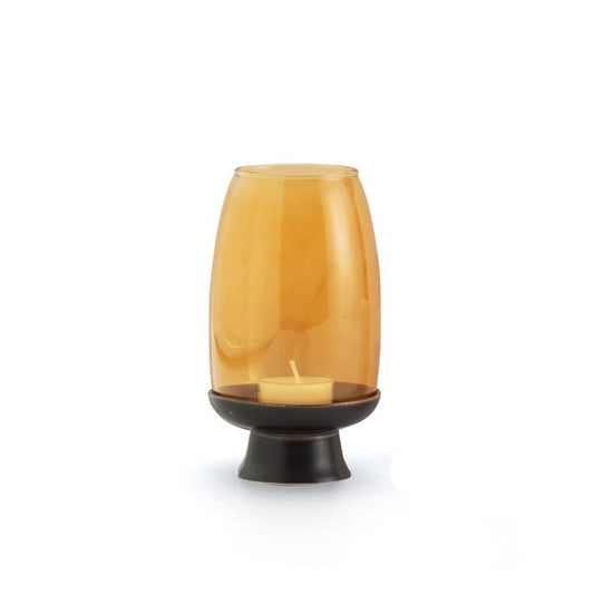 cfycfy987 Candelabra Ceramic Candlestick with Glass Lampshade Household Aromatherapy Candle Holder Tea Room Decoration Candle Sticks Holder