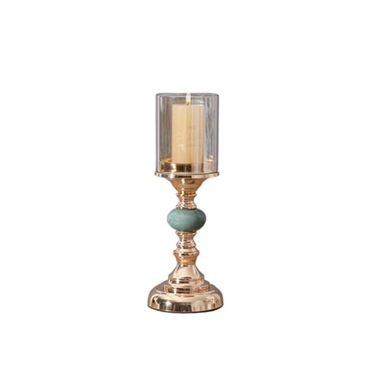 cfycfy987 Candelabra Light Luxury Ceramic Glass Candlestick Vintage Decorative Ornament Dinner Table Candle Holder Candle Sticks Holder(Large)