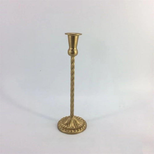 Hosrivae Vintage Brass Taper Candle Holders Set of 5, Gold Candlestick Holders Wedding Centerpiece Dining Table Decor, Standard Size Fit 12.5-34cm(9.3x28.5)
