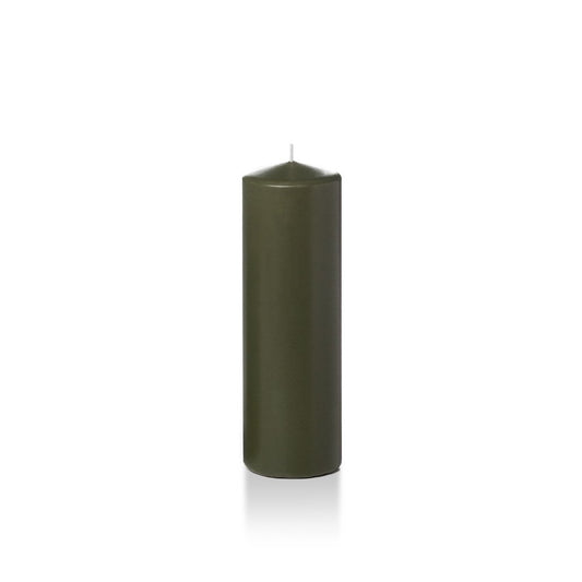 yummi 2.25" x 7" Olive Slim Round Pillar Candles - 4 per Pack