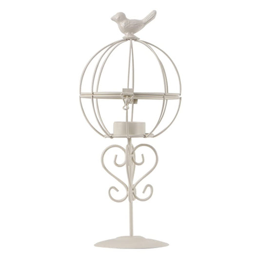 Candle Holder Metal Candle Holder Hollow Bird Cage Vintage Decorative Candlesticks Home Table Wedding Party Valentine Patio Indoor Outdoor Decoration Candlestick (Color : Rood)