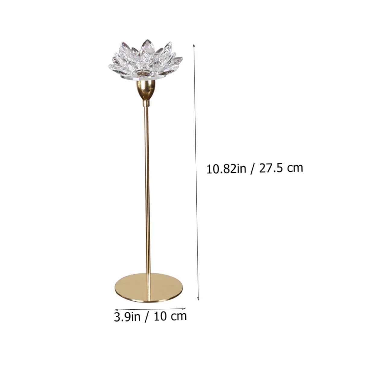 KICHOUSE Metal Crystal Lotus Candlestick Holder Small Gold, Simple Decorative Candle Stand for Wedding and Romantic Home Décor