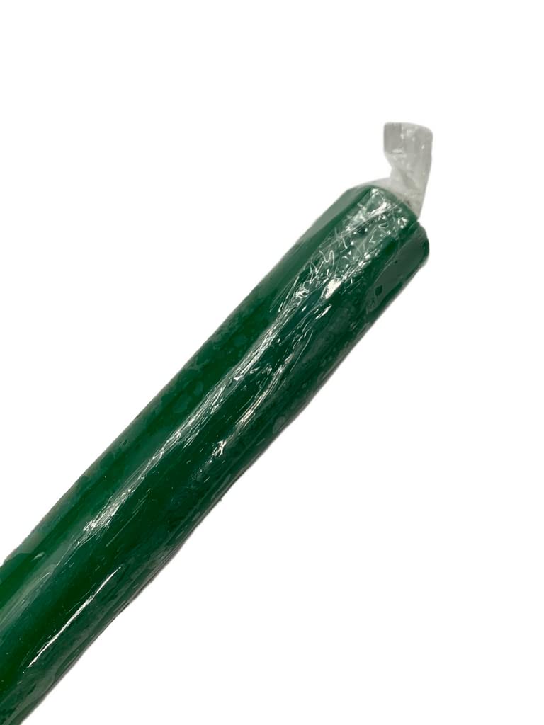 D'light Online Elegant 10" Unscented Holiday Green Taper Candles Premium Quality Candles Hand-Dipped, Dripless Tapered Candles and Smokeless - Set of 12 Individually Wrapped (10 Inch, Holiday Green)