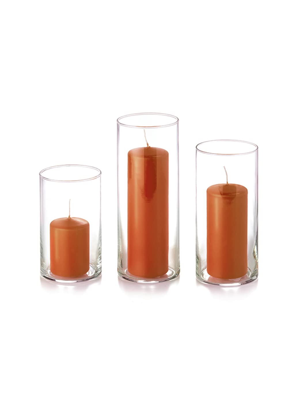 yummi Set of 36 Slim Pillars and Cylinder Vases - Sienna