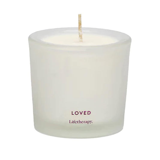 Lifetherapy Loved Small Soy Votive Candle - Inspiring Scent, Natural Soy Wax, Clean Burn, Long-Lasting Aroma, 2.5 Ounce