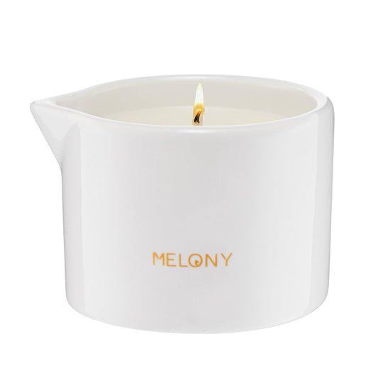 MELONY Massage Candle | Gentle Softening for Nourished, Hydrated, Balanced Skin (Unscented 130 g / 4.59 oz)