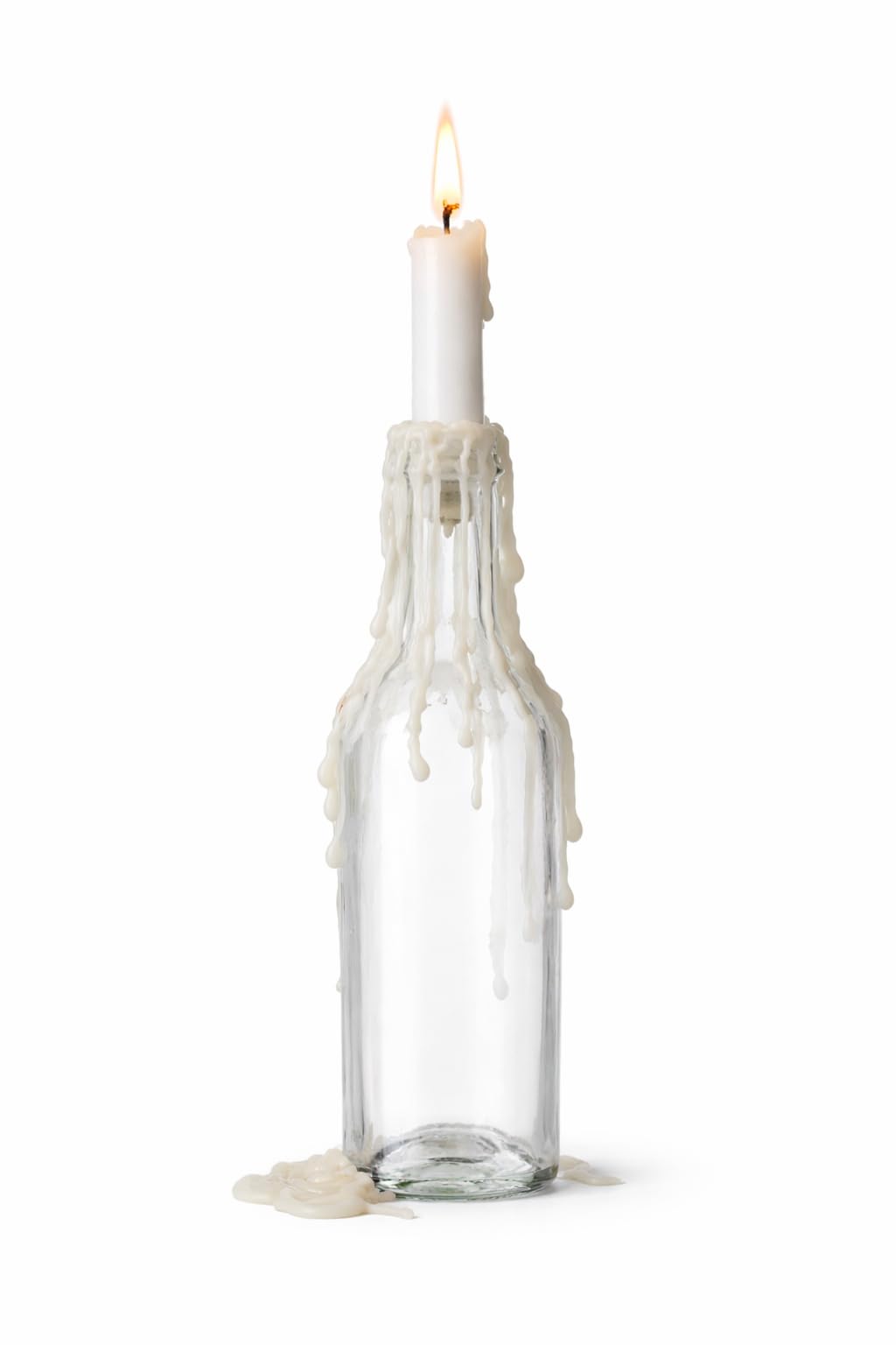 Funny Guy Mugs - White Drip Candles 6 Pack – Unscented Wax Candle Sticks for Weddings, Parties, Gothic & Halloween Decor – 6.5″ Tall Slow Drip Candles for Wine Bottles & Events