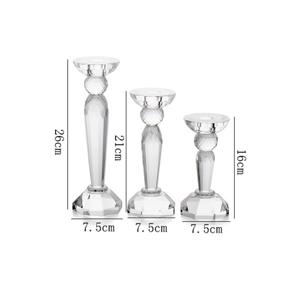 Candlestick Holders Creative Crystal Candlestick Elegant Candle Holder Centerpiece for Wedding, Church, Halloween, Dining, Home Decor Candle Holders(Medium)