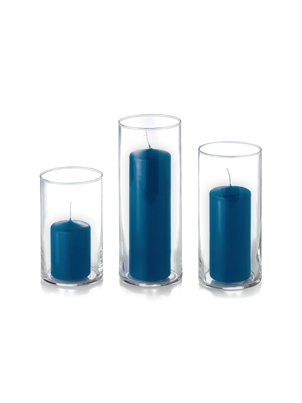 yummi Set of 36 Slim Pillars and Cylinder Vases - Sapphire