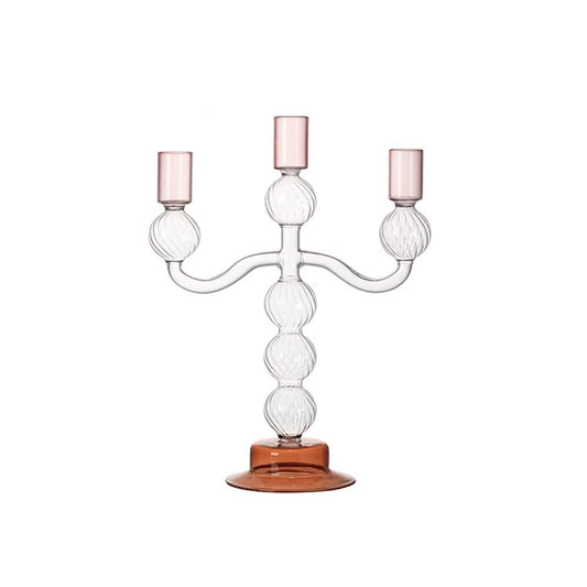 YUHUAWF Candle Holderss European Style Three-Head Glass Candlestick Home Decoration Ornaments Wedding Table Candle Holder Decorative Candlestick