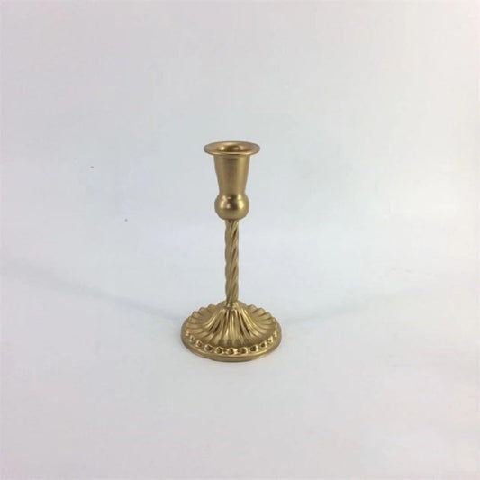 Hosrivae Vintage Brass Taper Candle Holders Set of 5, Gold Candlestick Holders Wedding Centerpiece Dining Table Decor, Standard Size Fit 12.5-34cm(9.3x17.5)