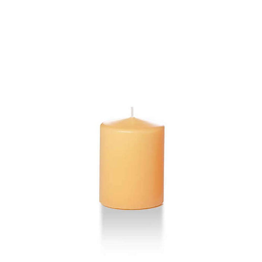 yummi 2.25" x 3" Caramel Slim Round Pillar Candles - 4 per Pack