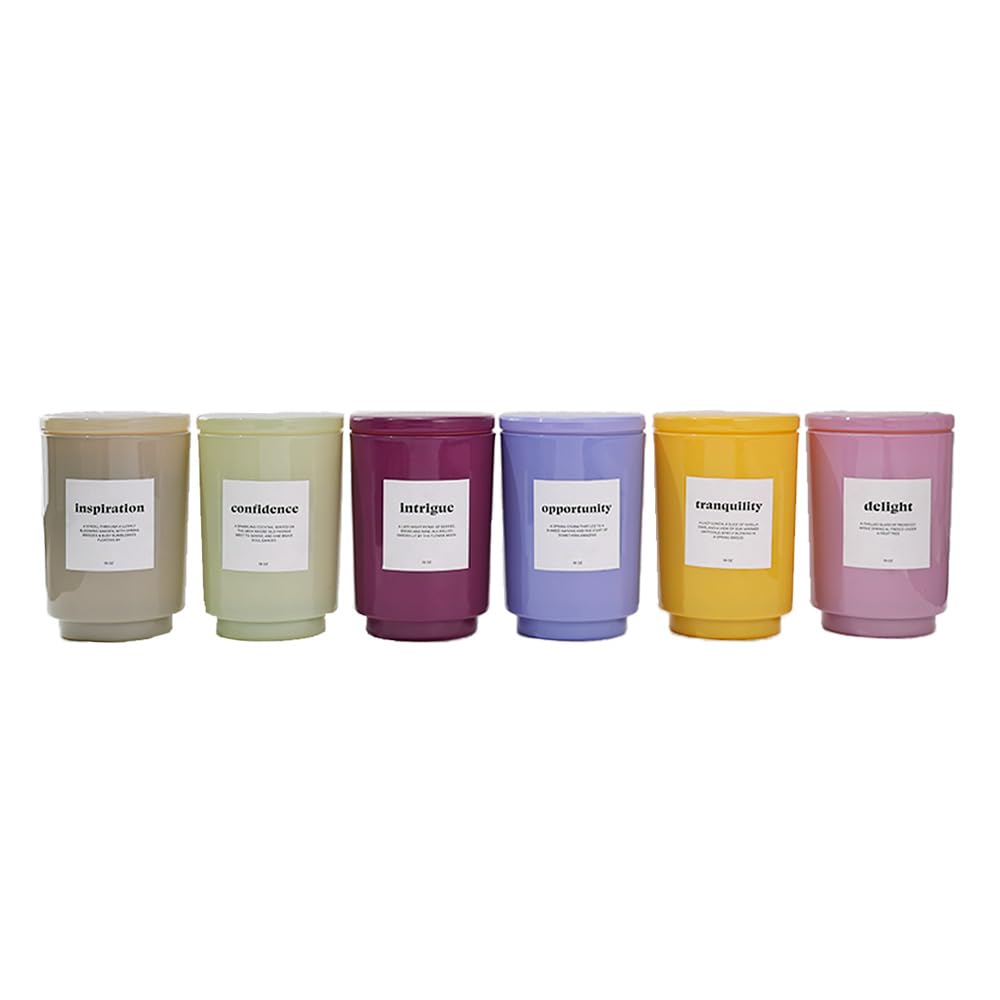 AromaLight 8.5oz with Lid Glass Jar Candle in Plum – Midnight Berry Sandalwood Scent, Intrigue Collection, Luxury Mini Candle