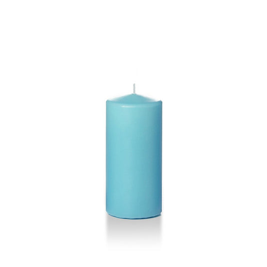 yummi Case of 12 3" x 6" Caribbean Blue Round Pillar Candles