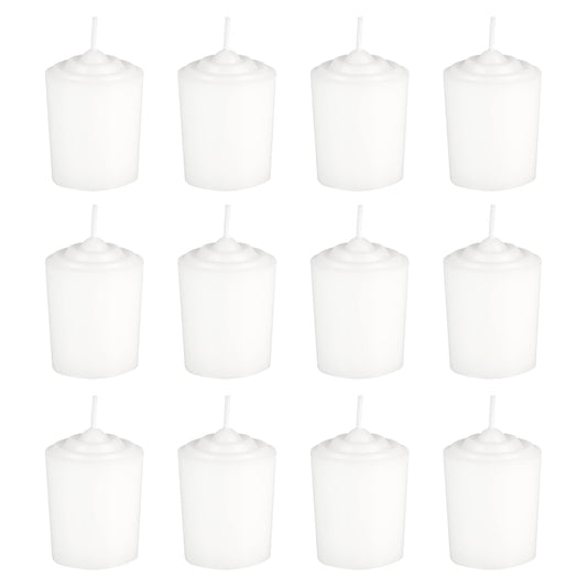Mega Candles 12 pcs Unscented White Votive Candles, Hand Poured Wax Candle 15 Hours 1.5 Inch x 2.25 Inch, Home Décor, Wedding Receptions, Centerpieces, Occasions, Events, Festivities, Meditations